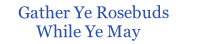 Gather Ye Rosebuds          While Ye May